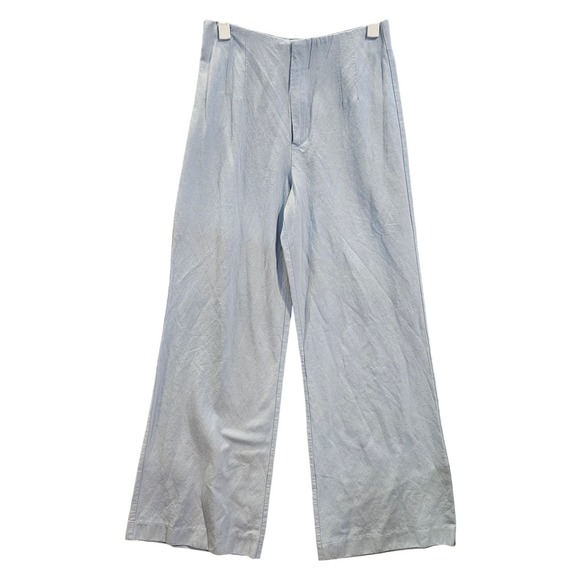 Zara Pants - ZARA Sz S Wide Leg High Waisted Linen Blend Pant ‎ #452